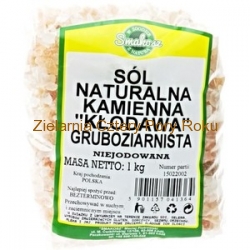 Sól kłodawska gruboziarnista Sól kamienna niejodowana 1kg Smakosz
